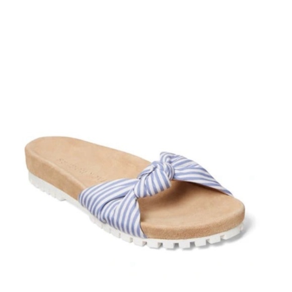 Jack Rogers Phoebe Knotted Comfort Slide Sandals in‎ White Blue Stripe Size 8 - Picture 1 of 9